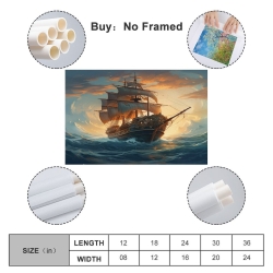 Voilier Peinture sur toile sans cadre, impressions posters art mural pour déco maison chambre bureau