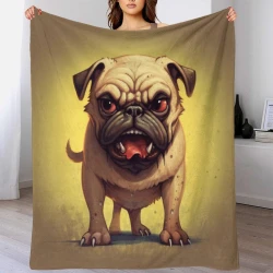 Bulldog francés Manta de Forro Polar Impresa en 3D Suave y Acogedora para Sofá Cama Oficina