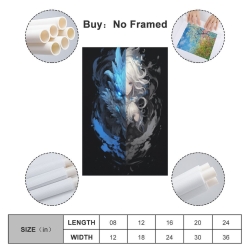 Loup Peinture sur toile sans cadre, impressions posters art mural pour déco maison chambre bureau
