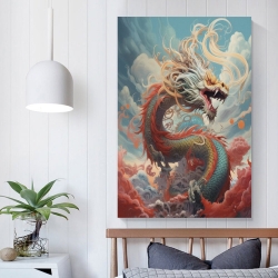 Eastern Dragon Unframed Canvas Painting, Wall Art Poster Prints for Home Bedroom Office Decoration