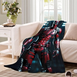 Marvel Deadpool Plaid en Polaire Imprimé 3D Couverture Douce Confortable pour Canapé Lit Bureau
