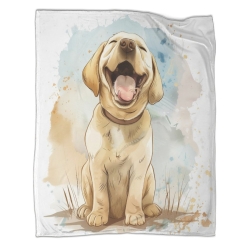 Labrador Chien Plaid en Polaire Imprimé 3D Couverture Douce Confortable pour Canapé Lit Bureau