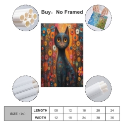 Cute Chat Peinture sur toile sans cadre, impressions posters art mural pour déco maison chambre bureau