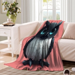 Hibou Plaid en Polaire Imprimé 3D Couverture Douce Confortable pour Canapé Lit Bureau