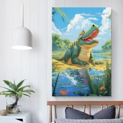 Crocodile Peinture sur toile sans cadre, impressions posters art mural pour déco maison chambre bureau