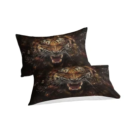 Tigre Housse de Couette Imprimée 3D Douce 3 Pièces Literie Garçons Filles