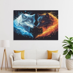 Loup Peinture sur toile sans cadre, impressions posters art mural pour déco maison chambre bureau