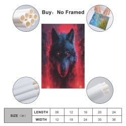 Loup Peinture sur toile sans cadre, impressions posters art mural pour déco maison chambre bureau