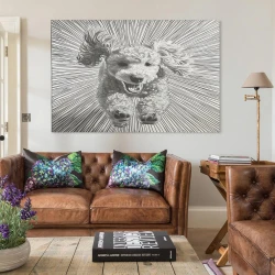 Chien mignon Peinture sur toile sans cadre, impressions posters art mural pour déco maison chambre bureau