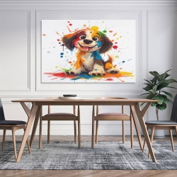 Chien de dessin animé Peinture sur toile sans cadre, impressions posters art mural pour déco maison chambre bureau