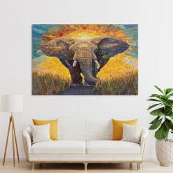 Éléphant Peinture sur toile sans cadre, impressions posters art mural pour déco maison chambre bureau