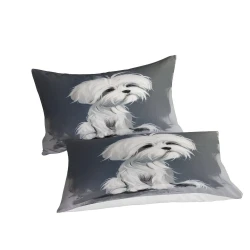 Shih Tzu Housse de Couette Imprimée 3D Douce 3 Pièces Literie Garçons Filles