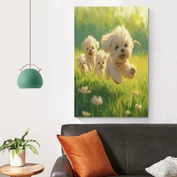 Maltese Chien Peinture sur toile sans cadre, impressions posters art mural pour déco maison chambre bureau