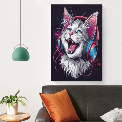 Chat Peinture sur toile sans cadre, impressions posters art mural pour déco maison chambre bureau
