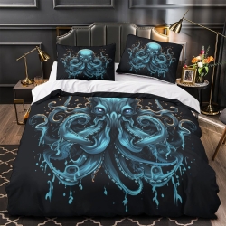 Mythe de l'horreur Cthulhu Housse de Couette Imprimée 3D Douce 3 Pièces Literie Garçons Filles