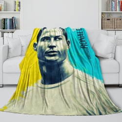 Cristiano Ronaldo Plaid en Polaire Imprimé 3D Couverture Douce Confortable pour Canapé Lit Bureau