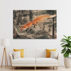 Renard Peinture sur toile sans cadre, impressions posters art mural pour déco maison chambre bureau