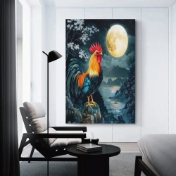 Coq Peinture sur toile sans cadre, impressions posters art mural pour déco maison chambre bureau