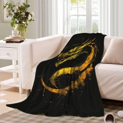 Dragon Plaid en Polaire Imprimé 3D Couverture Douce Confortable pour Canapé Lit Bureau