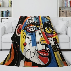 Art abstrait Femmes Plaid en Polaire Imprimé 3D Couverture Douce Confortable pour Canapé Lit Bureau
