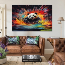 Panda Peinture sur toile sans cadre, impressions posters art mural pour déco maison chambre bureau