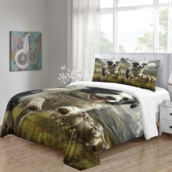 Border Collie Housse de Couette Imprimée 3D Douce 3 Pièces Literie Garçons Filles