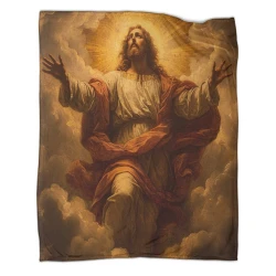 Dio e Gesù Coperta in Pile Stampata 3D Morbida e Confortevole per Divano Letto Ufficio