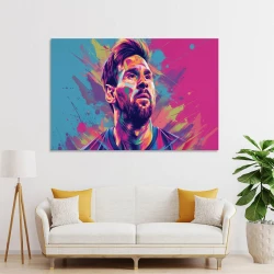 Lionel Messi Peinture sur toile sans cadre, impressions posters art mural pour déco maison chambre bureau