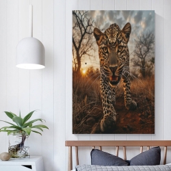 Léopard Peinture sur toile sans cadre, impressions posters art mural pour déco maison chambre bureau