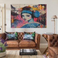 Art graffiti japonais Peinture sur toile sans cadre, impressions posters art mural pour déco maison chambre bureau