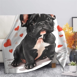 Französische Bulldoggege 3D Gedruckte Fleece-Decke Weiche Gemütliche Decke für Sofa Bett Büro