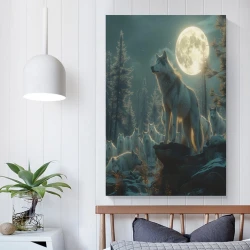 Lupo Pittura su tela senza cornice, stampe di poster arte murale per arredo casa camera ufficio