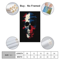 Crâne Peinture sur toile sans cadre, impressions posters art mural pour déco maison chambre bureau