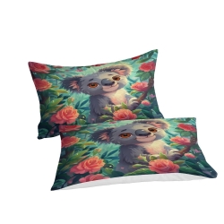 Koala Housse de Couette Imprimée 3D Douce 3 Pièces Literie Garçons Filles