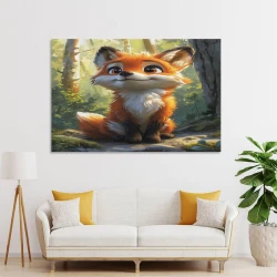 Renard Peinture sur toile sans cadre, impressions posters art mural pour déco maison chambre bureau