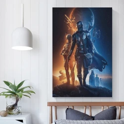 Mandaloriano Star Wars Pintura en lienzo sin marco, impresiones de pósters arte pared para decoración hogar dormitorio oficina
