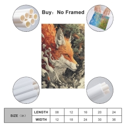 Renard Peinture sur toile sans cadre, impressions posters art mural pour déco maison chambre bureau