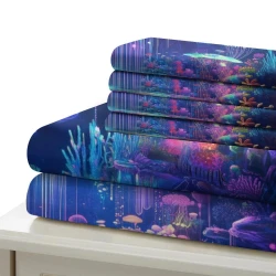 Méduse Housse de Couette Imprimée 3D Douce 3 Pièces Literie Garçons Filles