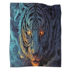 Tigre Plaid en Polaire Imprimé 3D Couverture Douce Confortable pour Canapé Lit Bureau
