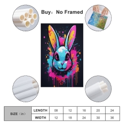 Lapin Petit lapin Peinture sur toile sans cadre, impressions posters art mural pour déco maison chambre bureau