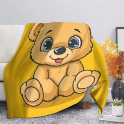 Ours brun Plaid en Polaire Imprimé 3D Couverture Douce Confortable pour Canapé Lit Bureau