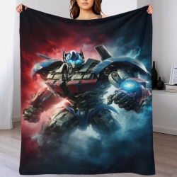 Transformers Optimus Prime Plaid en Polaire Imprimé 3D Couverture Douce Confortable pour Canapé Lit Bureau