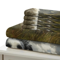 Border Collie Housse de Couette Imprimée 3D Douce 3 Pièces Literie Garçons Filles