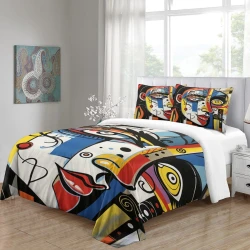 Art abstrait Femmes Housse de Couette Imprimée 3D Douce 3 Pièces Literie Garçons Filles