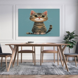 Chat de dessin animé Peinture sur toile sans cadre, impressions posters art mural pour déco maison chambre bureau