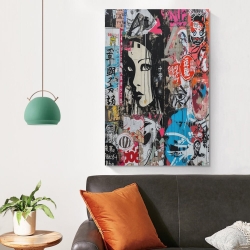 Art graffiti japonais Peinture sur toile sans cadre, impressions posters art mural pour déco maison chambre bureau
