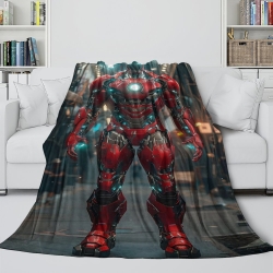 Avengers Iron Man Plaid en Polaire Imprimé 3D Couverture Douce Confortable pour Canapé Lit Bureau