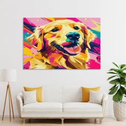 Golden Retriever Peinture sur toile sans cadre, impressions posters art mural pour déco maison chambre bureau
