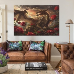 Dragon Peinture sur toile sans cadre, impressions posters art mural pour déco maison chambre bureau