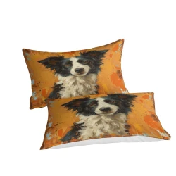 Border Collie Housse de Couette Imprimée 3D Douce 3 Pièces Literie Garçons Filles